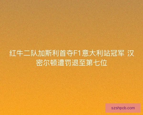 红牛二队加斯利首夺F1意大利站冠军 汉密尔顿遭罚退至第七位