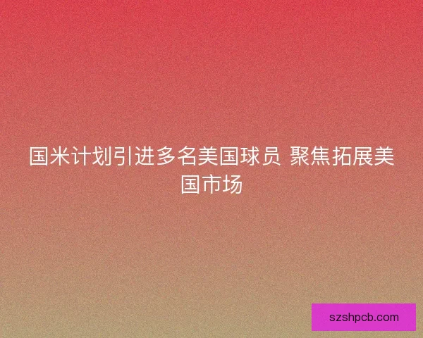 国米计划引进多名美国球员 聚焦拓展美国市场